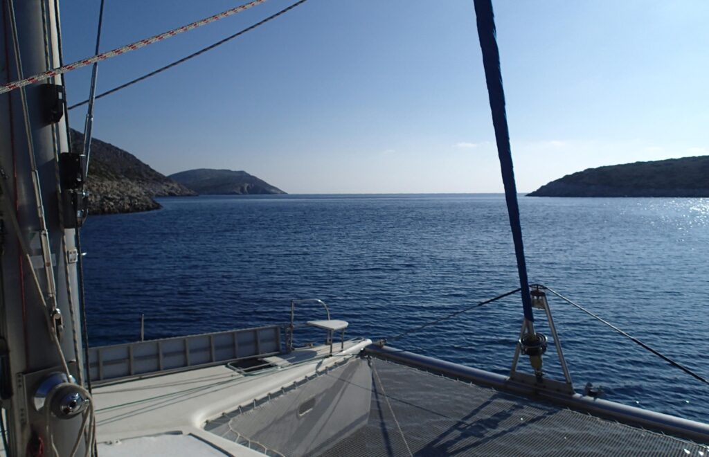 Arriving in Greece, anchored