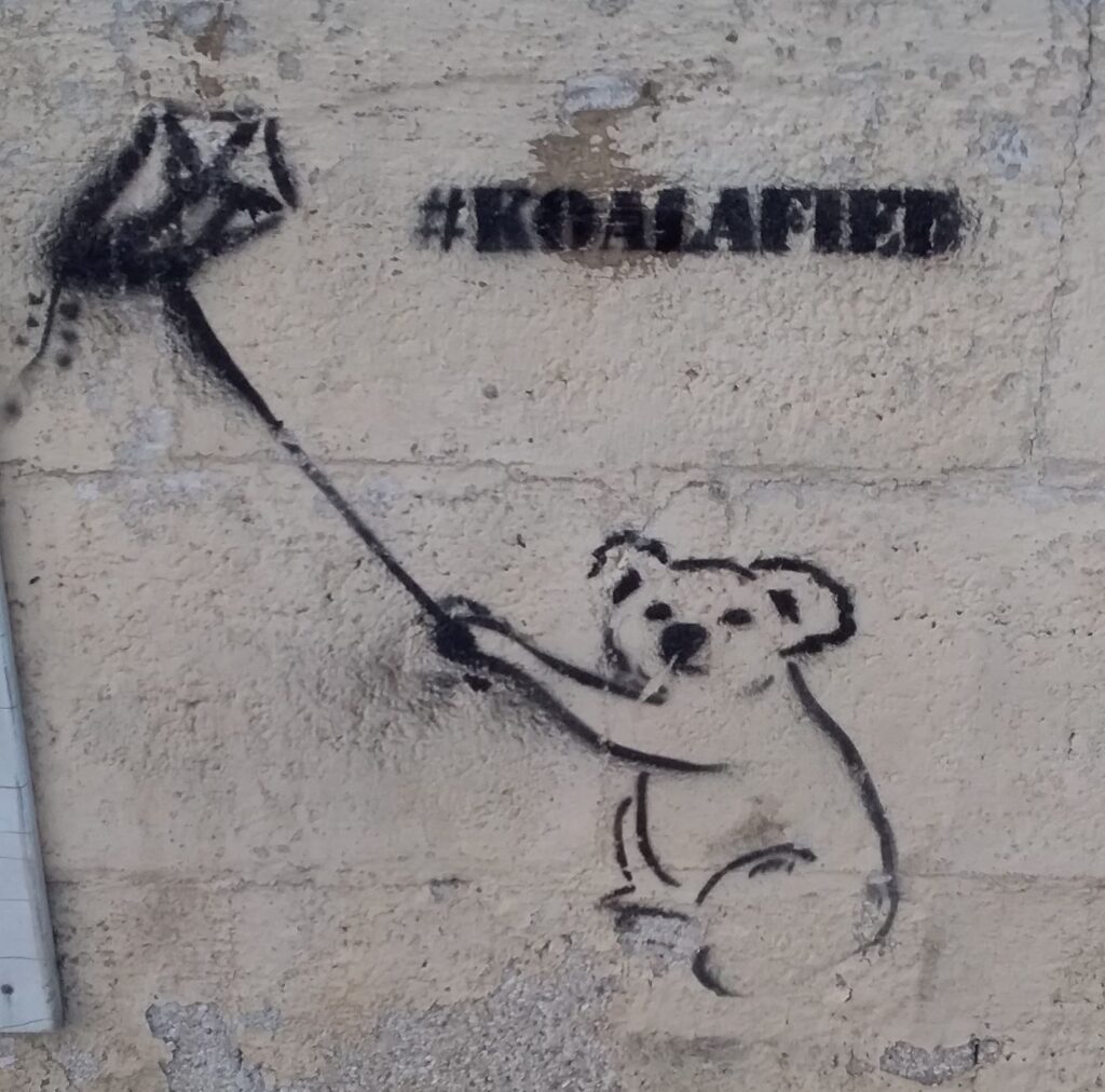 Australians abroad Koala graffiti Malta