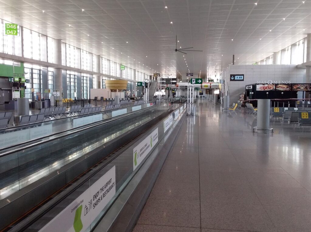 Malaga Airport, leaving Spain