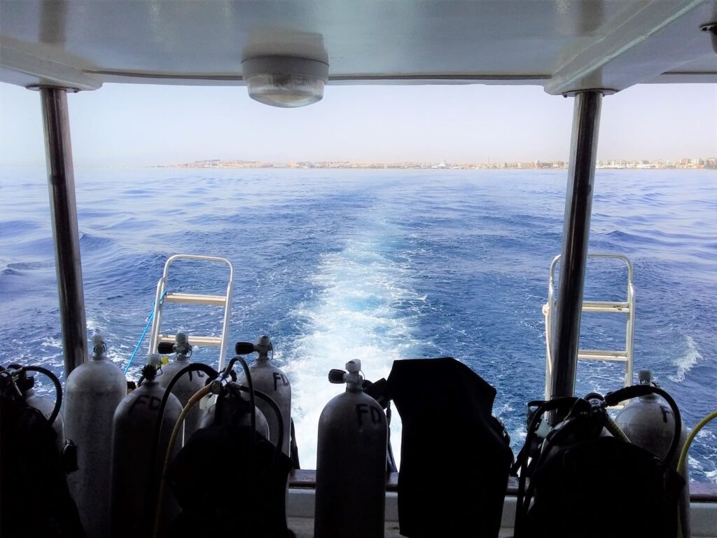 Hurghada, Egypt, scuba diving under the Red Sea