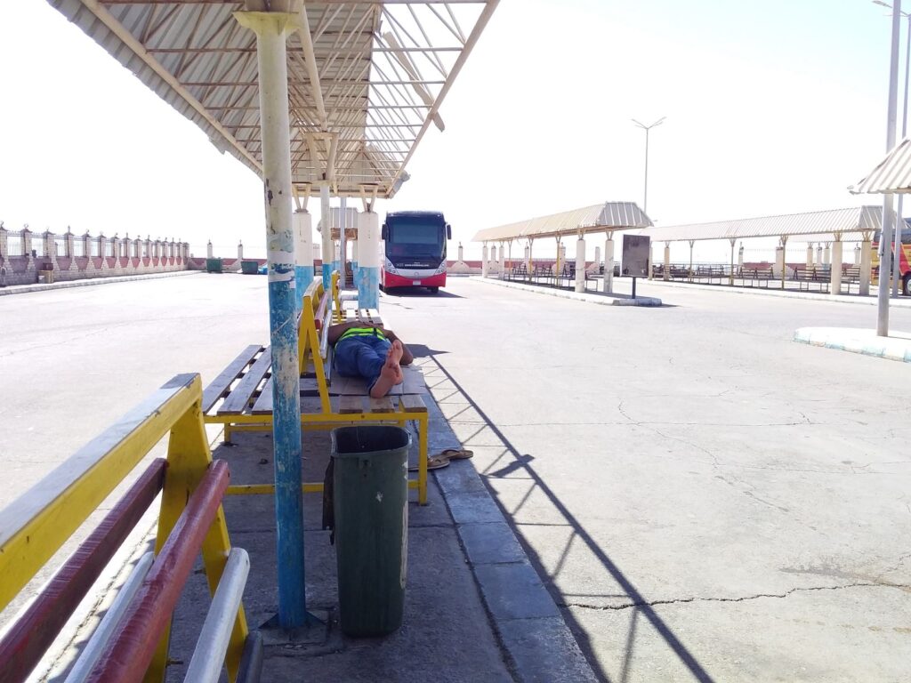 Leaving Egypt bus stop Sharm el Sheikh