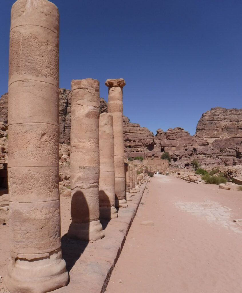 Colonnaded Street exploring Ancient Petra, Jordan