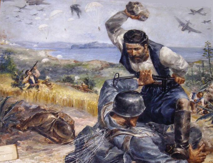 Cretans defending the island WWII