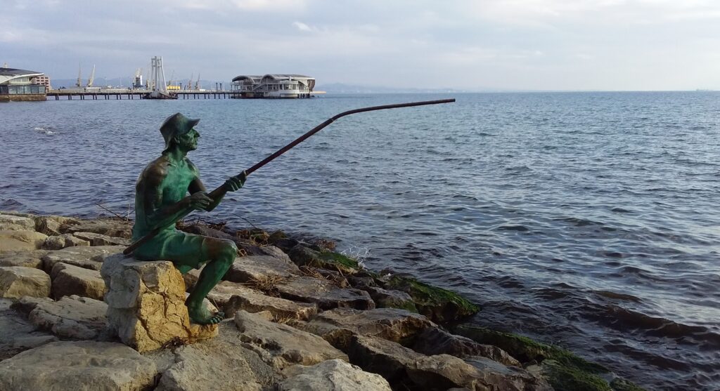 Statue of a fisherman, Durres, Albania