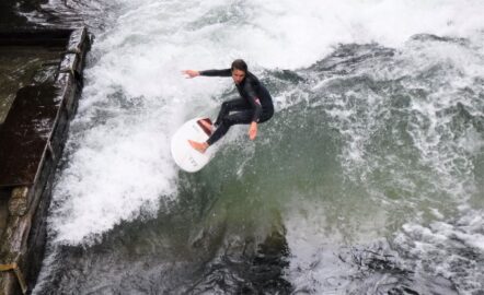 Surfing the Eisbach, Germany