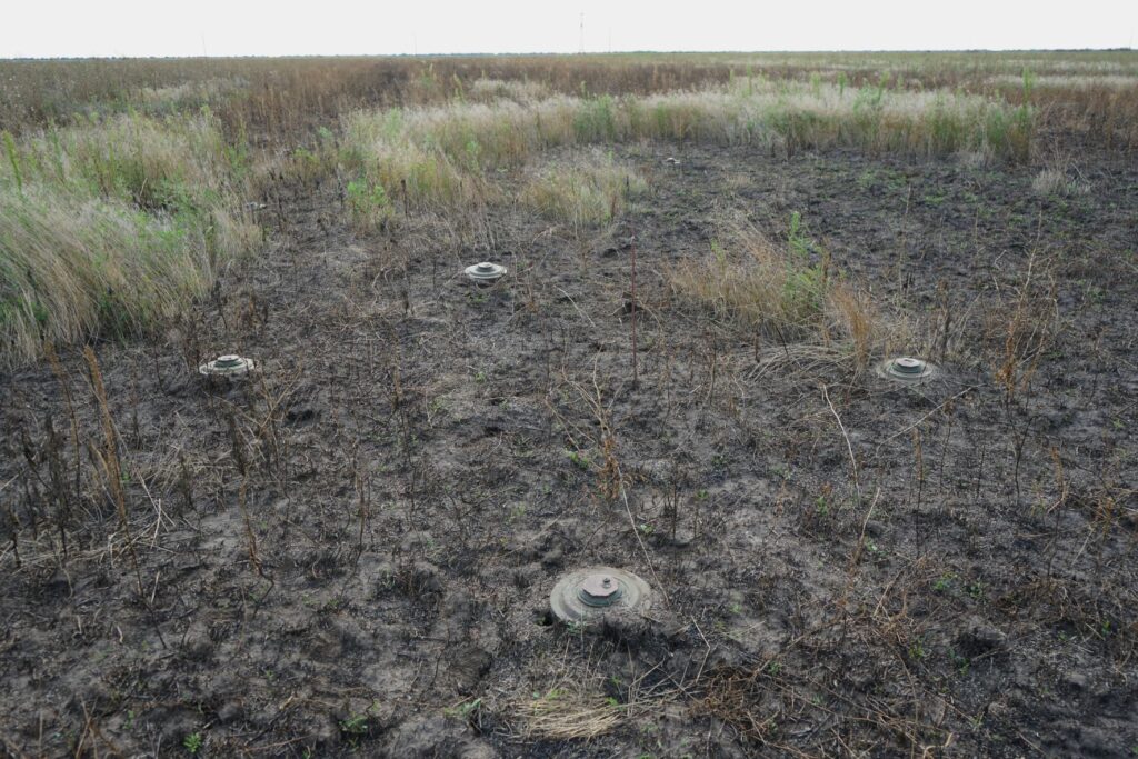 One at a time landmines in Ukraine