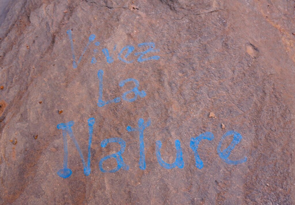 Graffiti on rocks Morocco