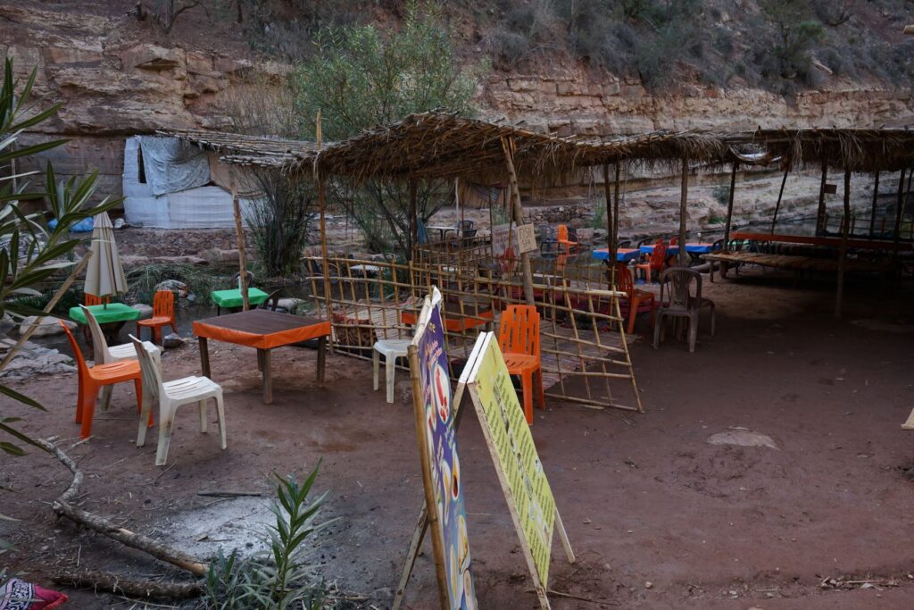 Moroccan cafe in a river bed